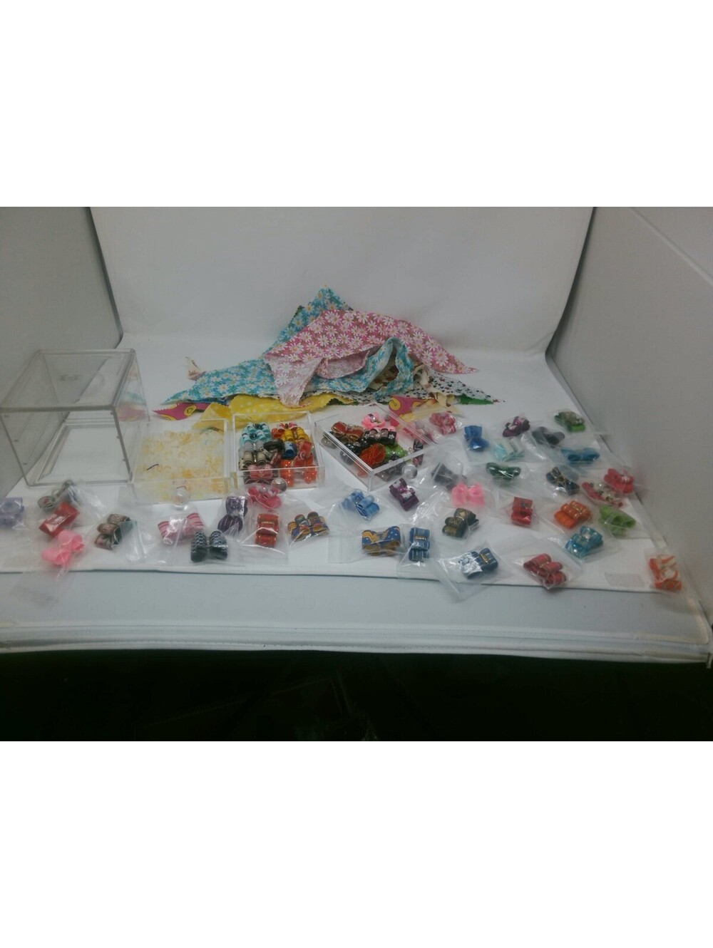 Bulk Pet GroomingLot- 35+ Assorted Handmade Dog Hair Bows & Bandanas Set